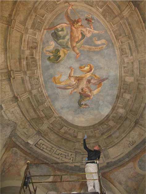 Borgo San Sepolcro, Italy, Palazzo degli Alberti, Allegorical fresco by Cherubini Alberti, ca 1570. Credit: Elise Grenier