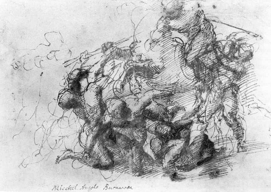 Michelangelo's study of Battle of Cascina. (Public domain)