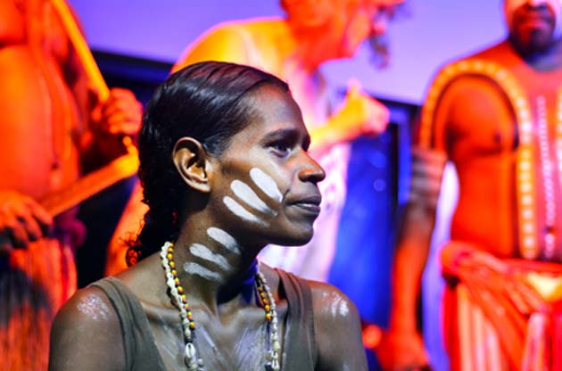 Yirrganydji Aboriginal woman and men in Queensland Australia. (Rafael Ben-Ari/AdobeStock)