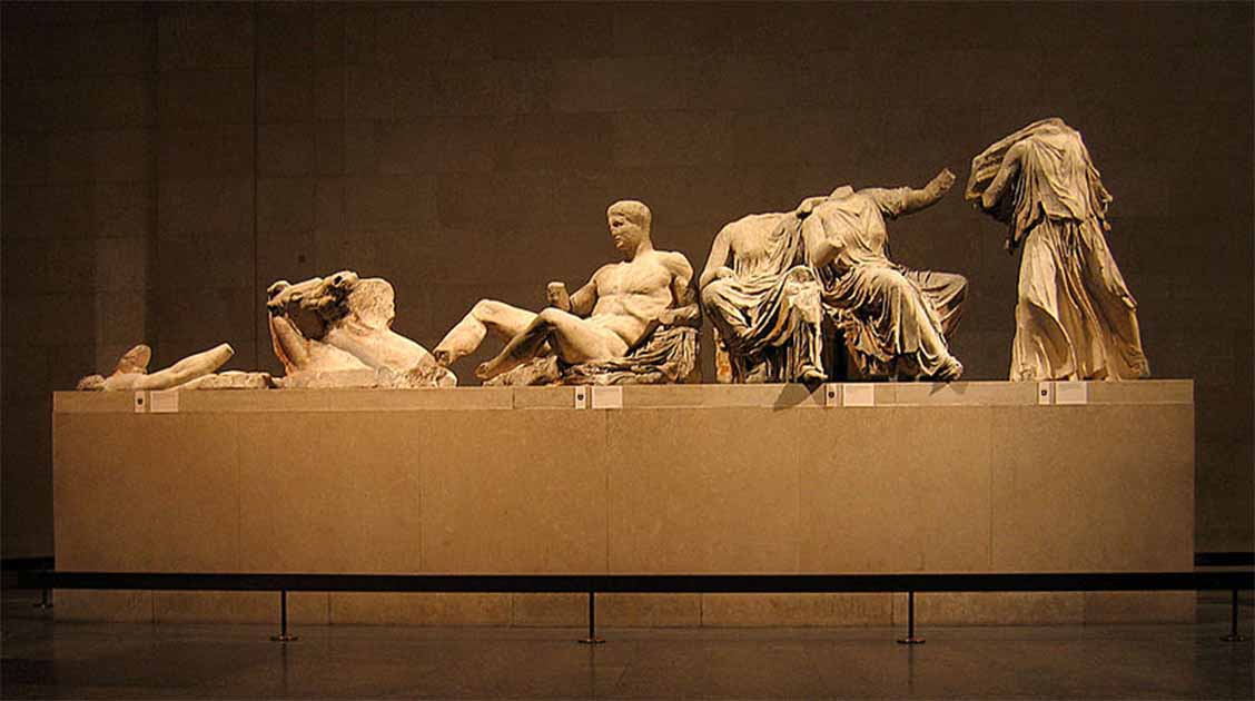 The left hand group of surviving figures from the East Pediment of the Parthenon, exhibited as part of the Elgin Marbles in the British Museum. (Andrew Dunn / CC BY-SA 2.0)