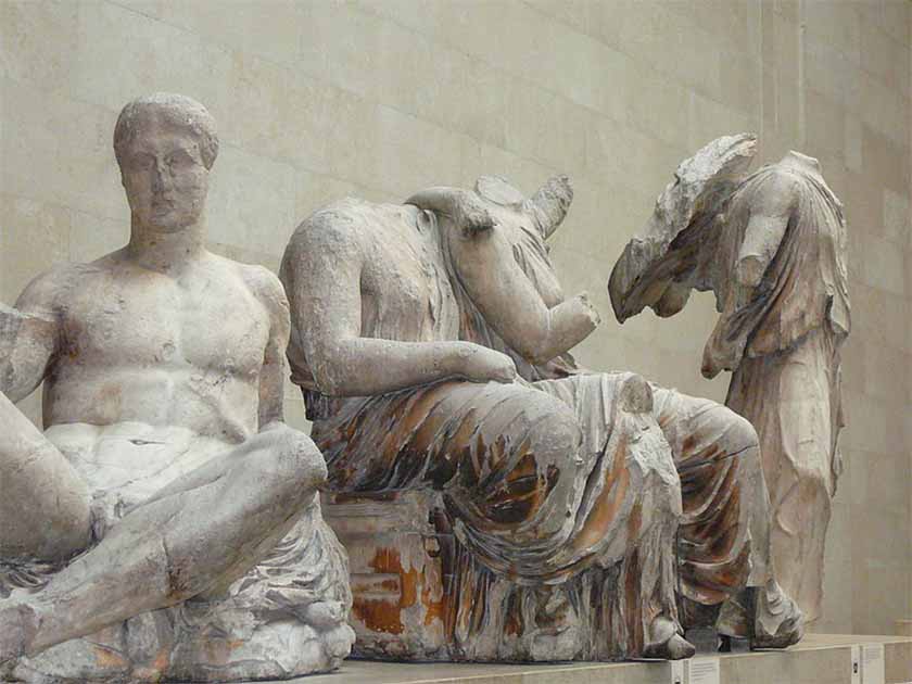 Statuary from the east pediment of the Parthenon. Part of the collection of Parthenon Marbles on display at the British Museum in London. (Public domain)