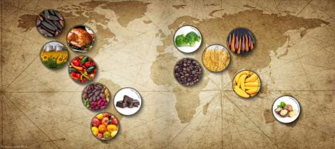Food origins map. (Santiago Giraldo/ Tryfonov/Ancient Origins Magazine)