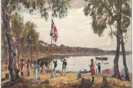 The Founding of Australia. By Capt. Arthur Phillip R.N. Sydney Cove, Jan. 26th 1788. (Public Domain)