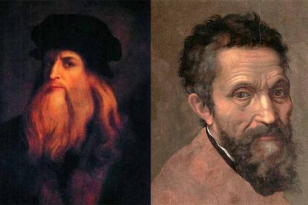 Leonardo da Vinci (Public domain) and Michelangelo. (Public domain) 
